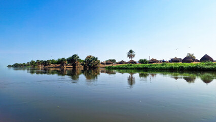 Village along White Nile in South Sudan