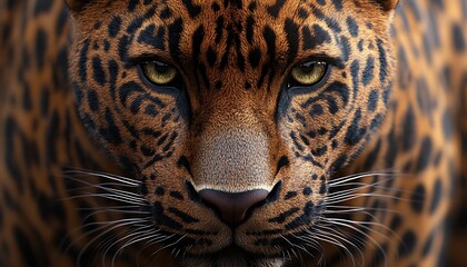 Obraz premium Close-up leopard face, wildlife