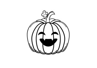 black and white svg vector, Halloween pumpkin icon