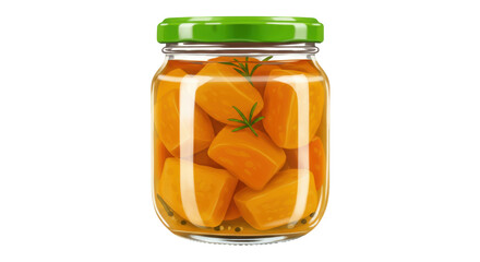 Isolated Pickled Pumpkin in Jar