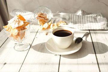 Traditional sweet crispy pastry - faworki or angel wings.