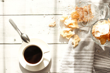 Traditional sweet crispy pastry - faworki or angel wings.
