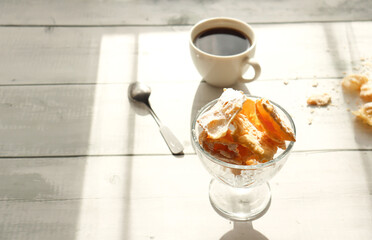 Traditional sweet crispy pastry - faworki or angel wings.