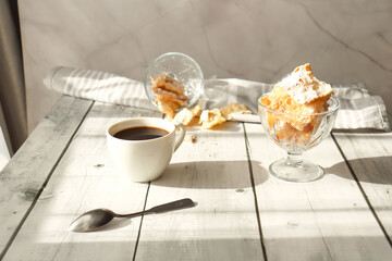 Traditional sweet crispy pastry - faworki or angel wings.