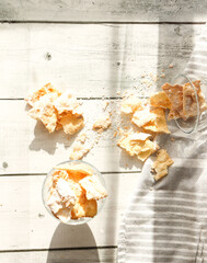 Traditional sweet crispy pastry - faworki or angel wings.