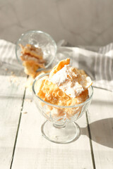 Traditional sweet crispy pastry - faworki or angel wings.