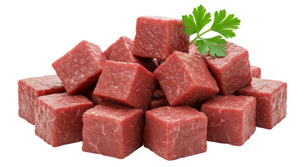 Isolated Diced Beef