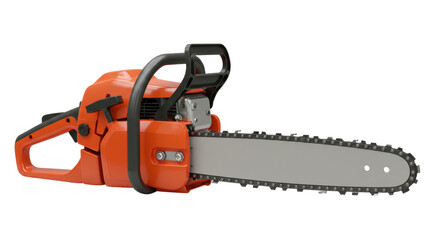 Isolated Orange Chainsaw