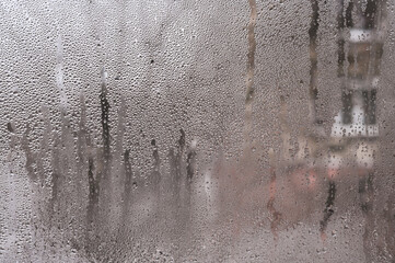 Glass is wet, water drops background
