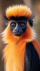 Obraz premium Close-up of Golden-Crowned Langur