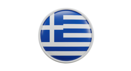 Isolated Circular Greece Flag Badge