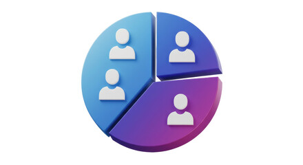 Isolated Pie Chart with People Icons
