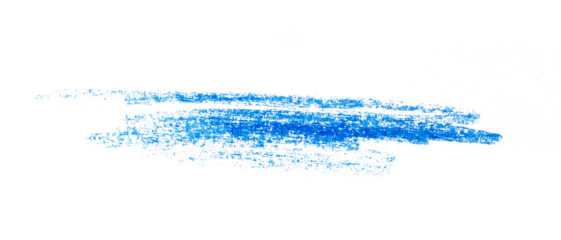 abstract blue pencil stroke on transparent background