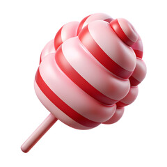 Cotton candy cartoon 3d vector icon