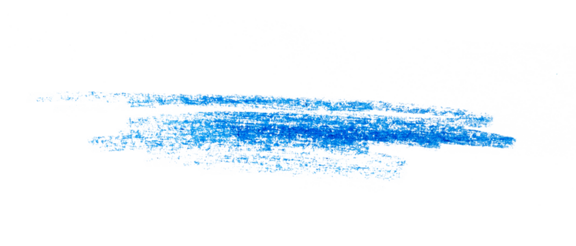 abstract blue pencil stroke on transparent background