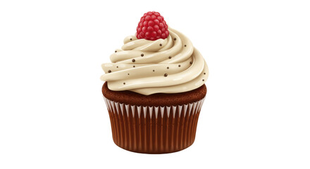 Isolated Raspberry Cupcake
