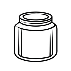 glass jar on white background