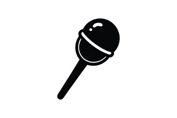 Silhouette design of an ice cream scoop with a rounded head and a comfortable handle.eps