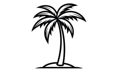 Tropical palm tree icon silhouette, tropical Palm Trees, coconut palm tree icon 