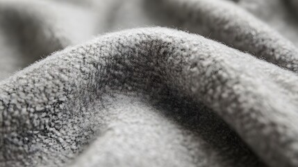 Soft Grey Fleece Fabric Texture Close Up