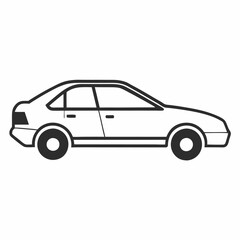 Obraz premium black car isolated on white
