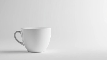 Fototapeta premium Single White Coffee Cup Mockup Isolated on White
