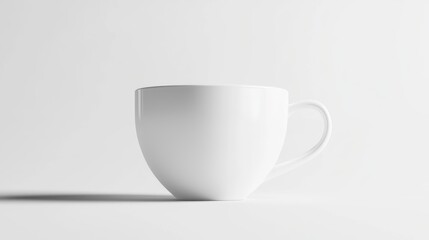 Fototapeta premium Single White Coffee Cup Mockup Isolated on White