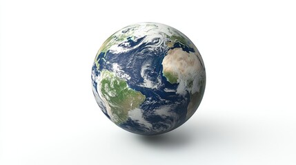 Fototapeta premium 3D Cartoon Earth Globe Floating in Space Isolated on White