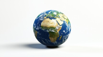 Fototapeta premium 3D Cartoon Earth Globe Floating in Space Isolated on White