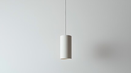 3D Cylindrical Pendant Light Floating on an Empty White Background