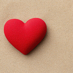 Fototapeta premium Red heart on a textured background, symbolizing love and affection.