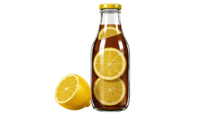 Isolated Bottle with Lemon