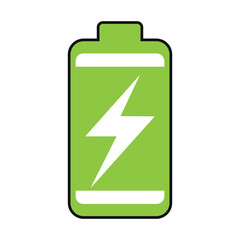 Full Battery Icon Showing Power and Energy