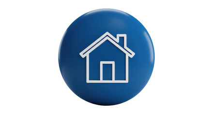 Isolated Home Icon on Blue Circle