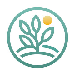 Flower and Sun Symbol Logo Vector.