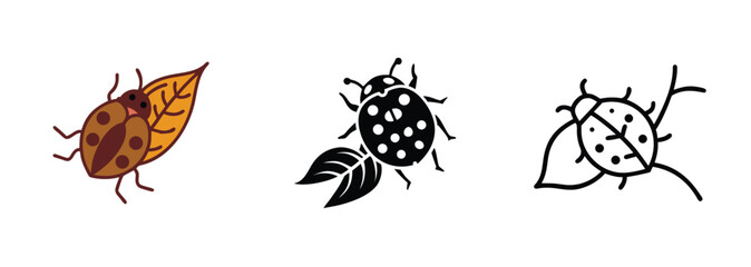 Ladybug vector arts Colored, Black, and Line Art Designs