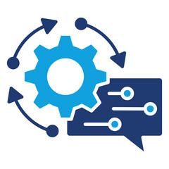 Natural Language Processing Solid Blue Icon © RiskiAyu