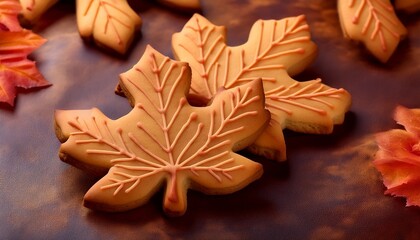 Autumn maple leaf cookies