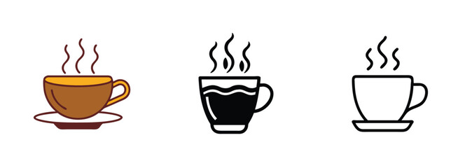 Hot Coffee Cup Icons Styles, Designs, and Variations