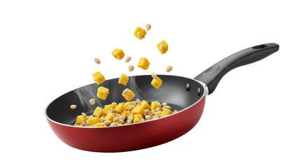 Isolated Frying Pan with Vegetables