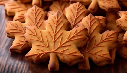 Autumn maple leaf cookies