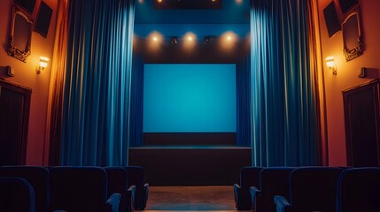 theater stage with curtains and lights