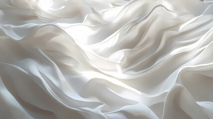 Obraz premium A symphony of light and shadow plays across the delicate folds of cascading white fabric, creating a mesmerizing illusion of ethereal weightlessness. Delicate Illusion. Illustration