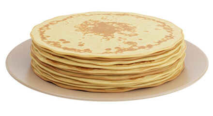 Isolated Stack of Pancakes
