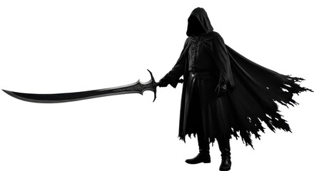 Isolated Grim Reaper with Sword
