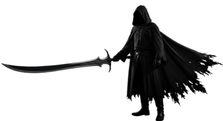 Isolated Grim Reaper with Sword