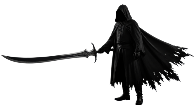 Isolated Grim Reaper with Sword