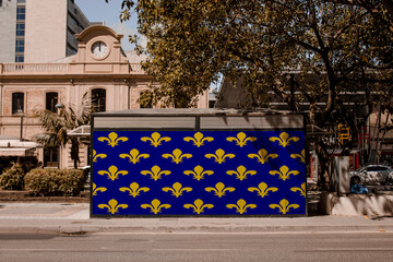 Street Mural Depicting the French Imperial Flag 3D Rendering