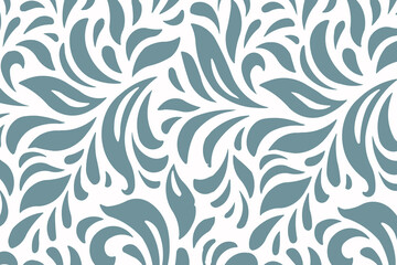 Abstract floral background with leaf seamless pattern.