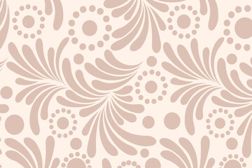 Abstract floral background with leaf seamless pattern.